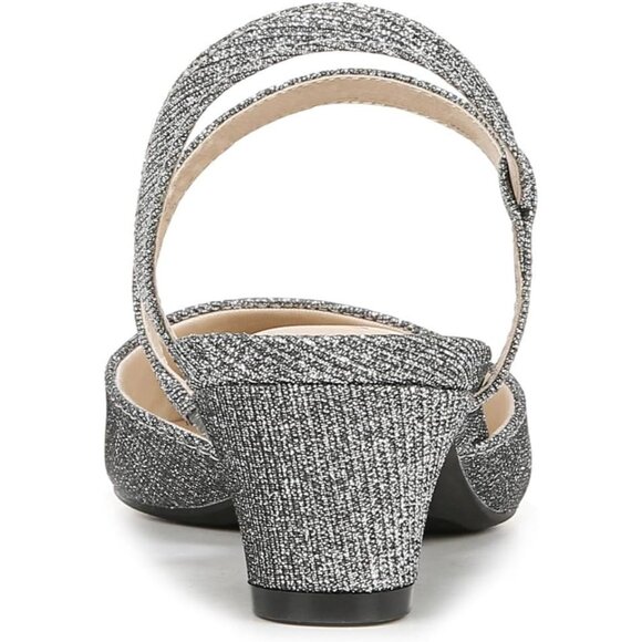 LifeStride Womens Pewter Shimmer Patent Polyurethane Pointed Closed Toe Pump - Picture 3 of 9